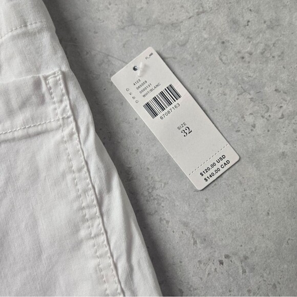 Maeve Colette Crop Linen Pants, Wide Leg, White Size 32 - Picture 4 of 6